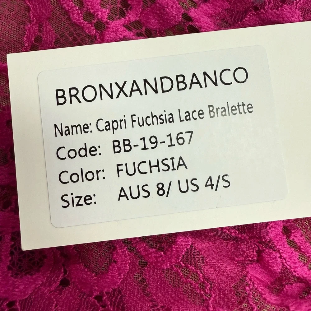 Bronx and Banco Elegant Lace Crop Top - Pink - Picture 9 of 9